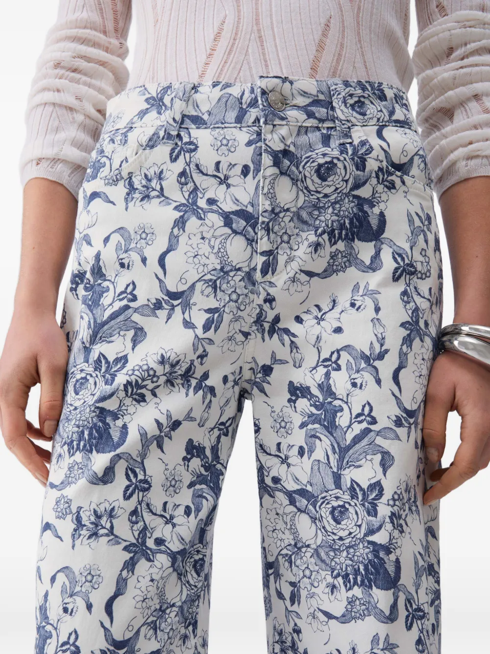 LIU JO Flared broek met print Wit