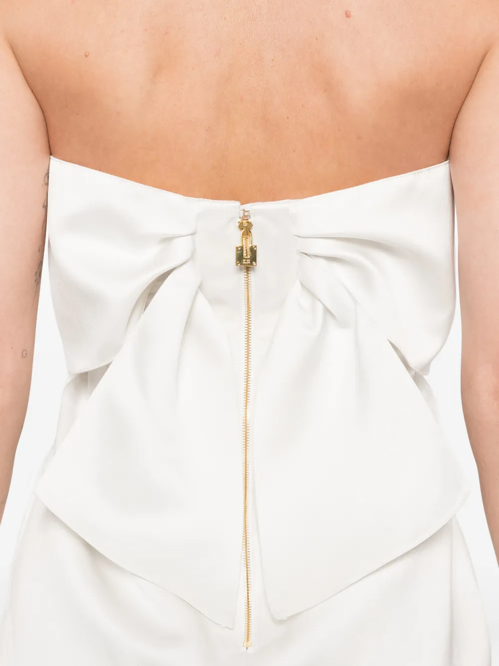 Elisabetta Franchi Strapless mini-jurk met metallic detail Wit