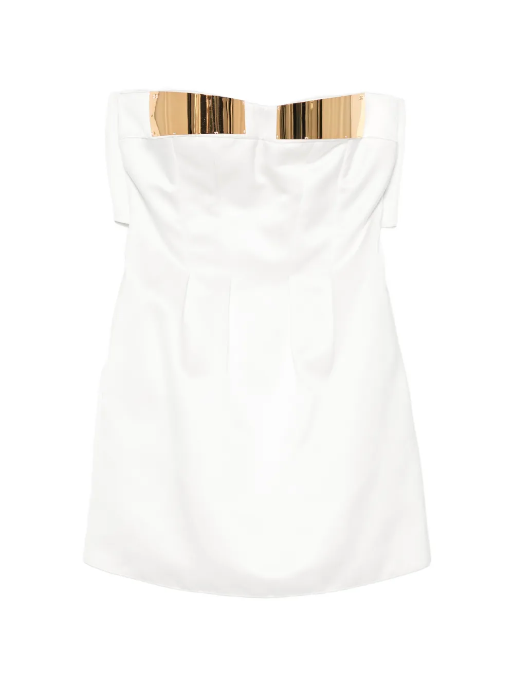 Elisabetta Franchi metallic-detail strapless mini dress - Bianco