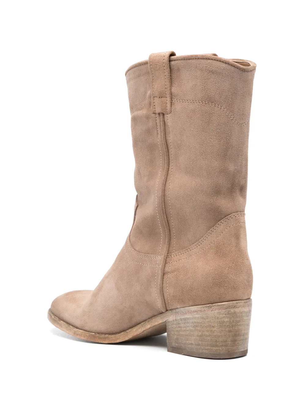 curiositè Leren laarzen met Western-stijl Beige