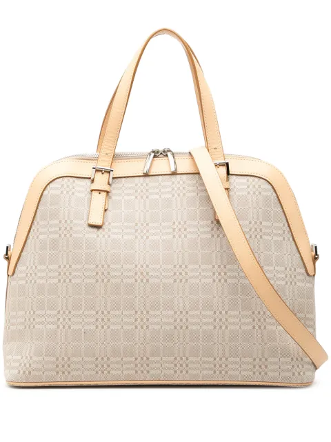 Burberry Pre-Owned 2000-2017 Leather Trimmed Canvas Dome satchel