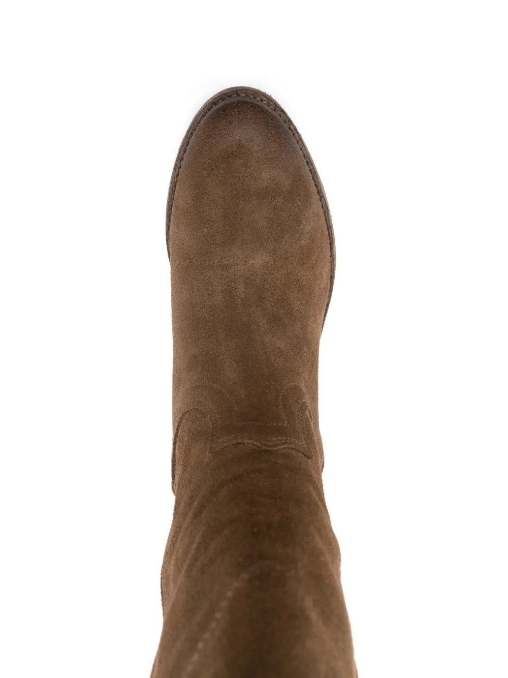 curiositè Leren laarzen met Western-stijl Bruin