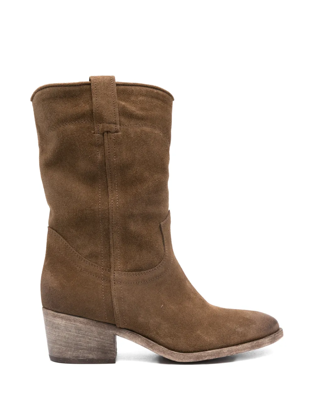 Curiositè Leren laarzen met Western-stijl Bruin