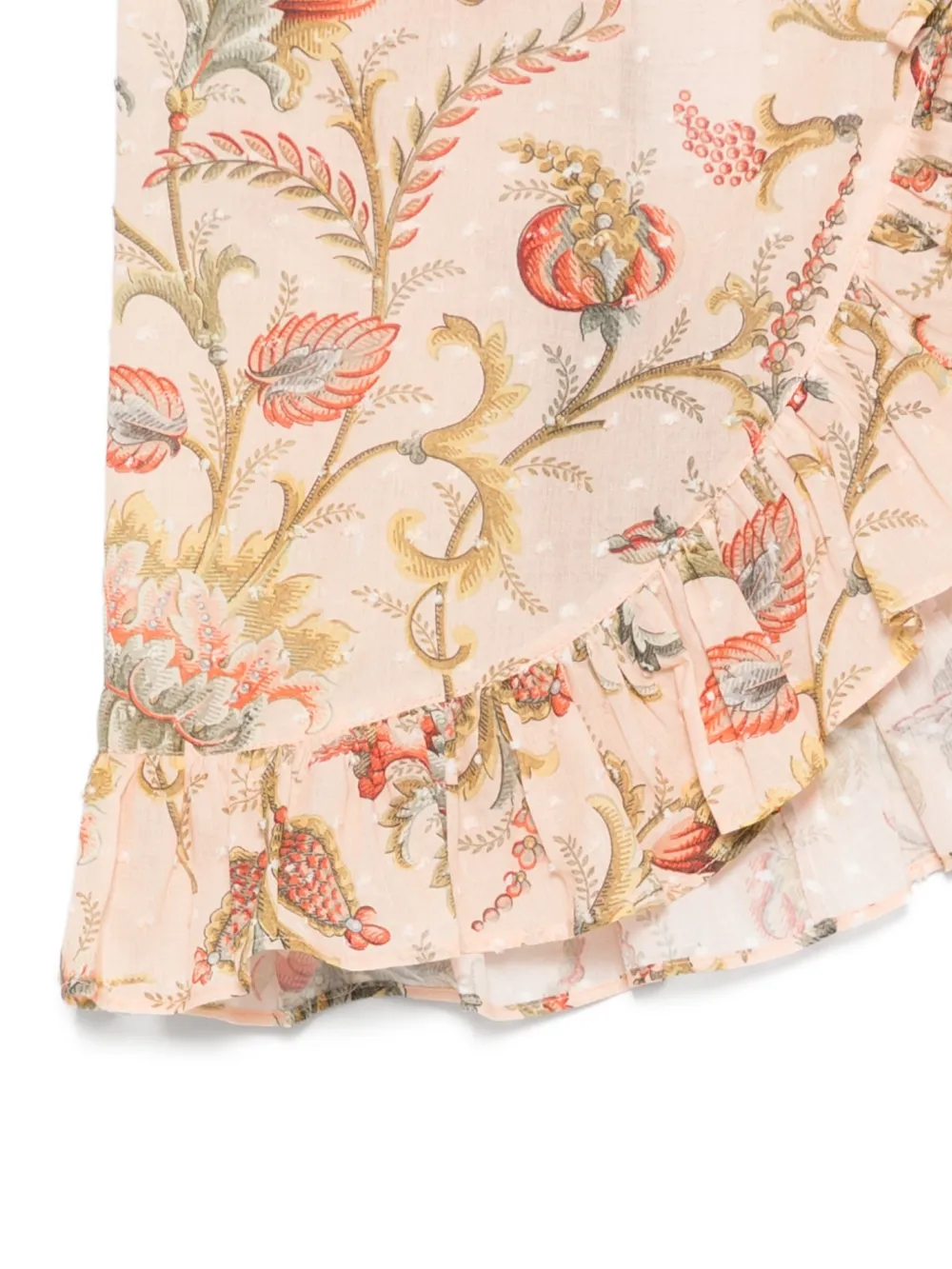 ETRO KIDS Rok met bloemenprint en ruches Roze