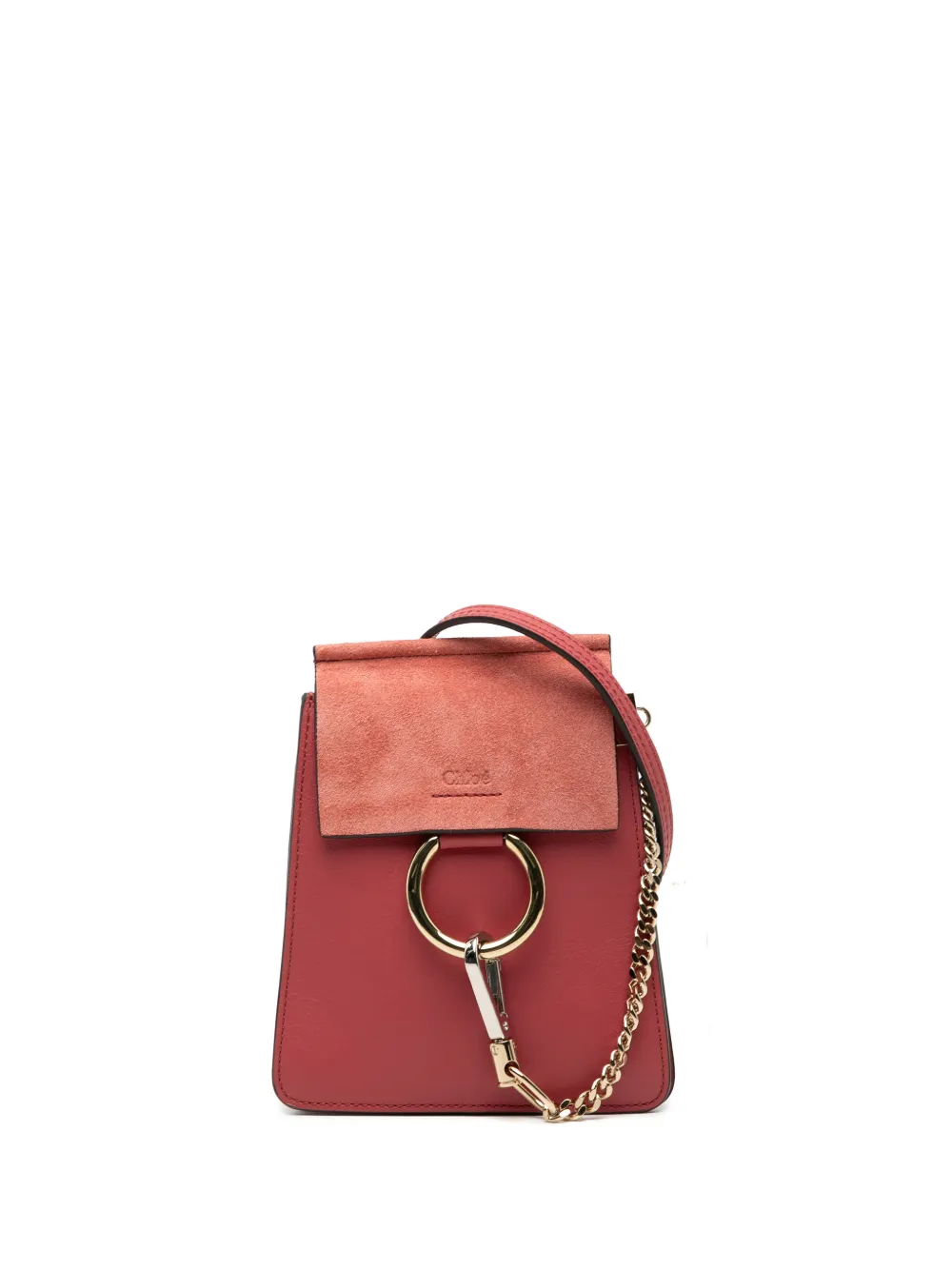 Chloé Pre-Owned 2000-2025 Mini Calfskin and Suede Faye Bracelet Bag satchel - Rosso
