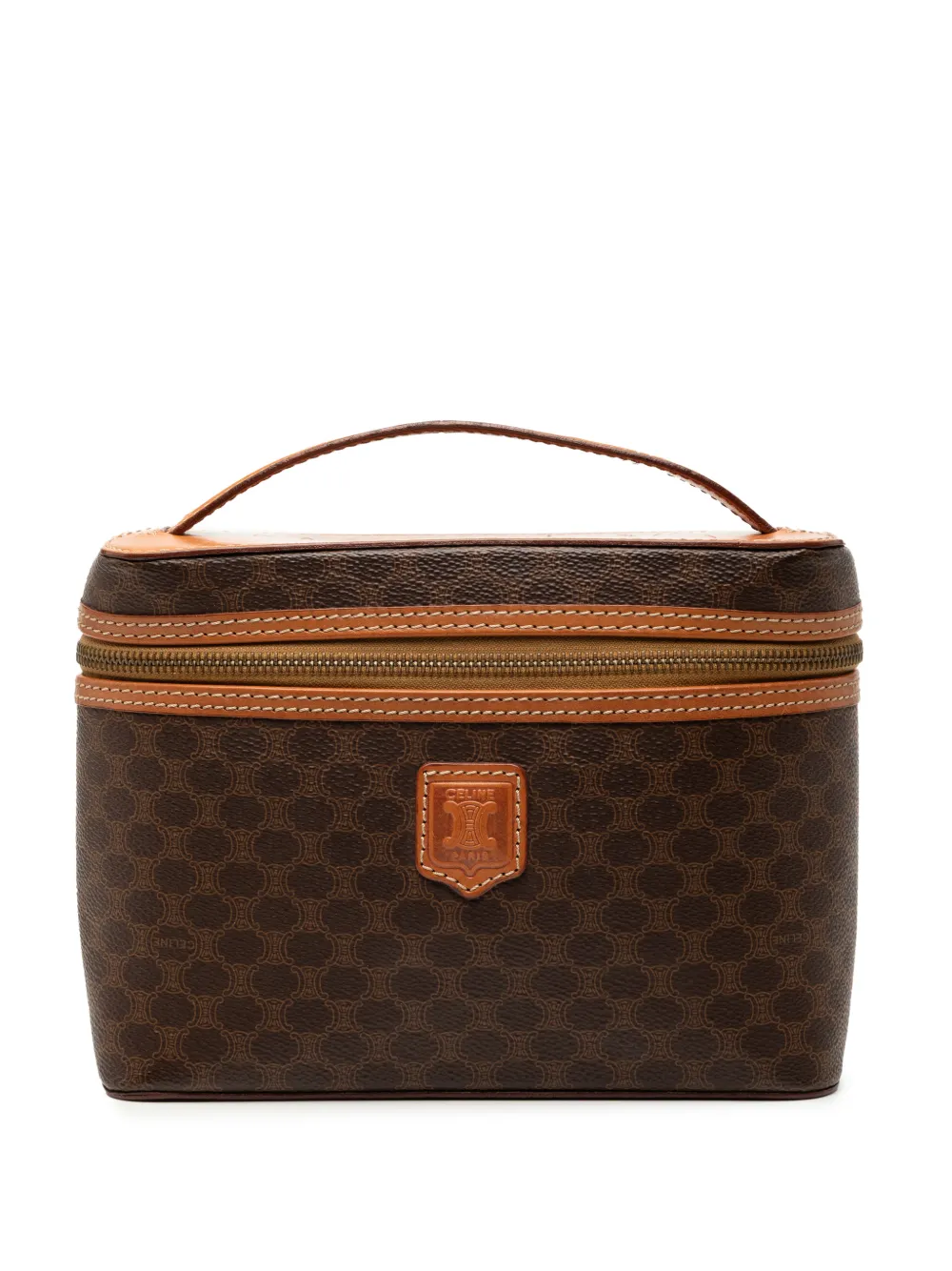 Celine Pre-Owned 1993 Macadam Coated Canvas vanity bag - Marrone