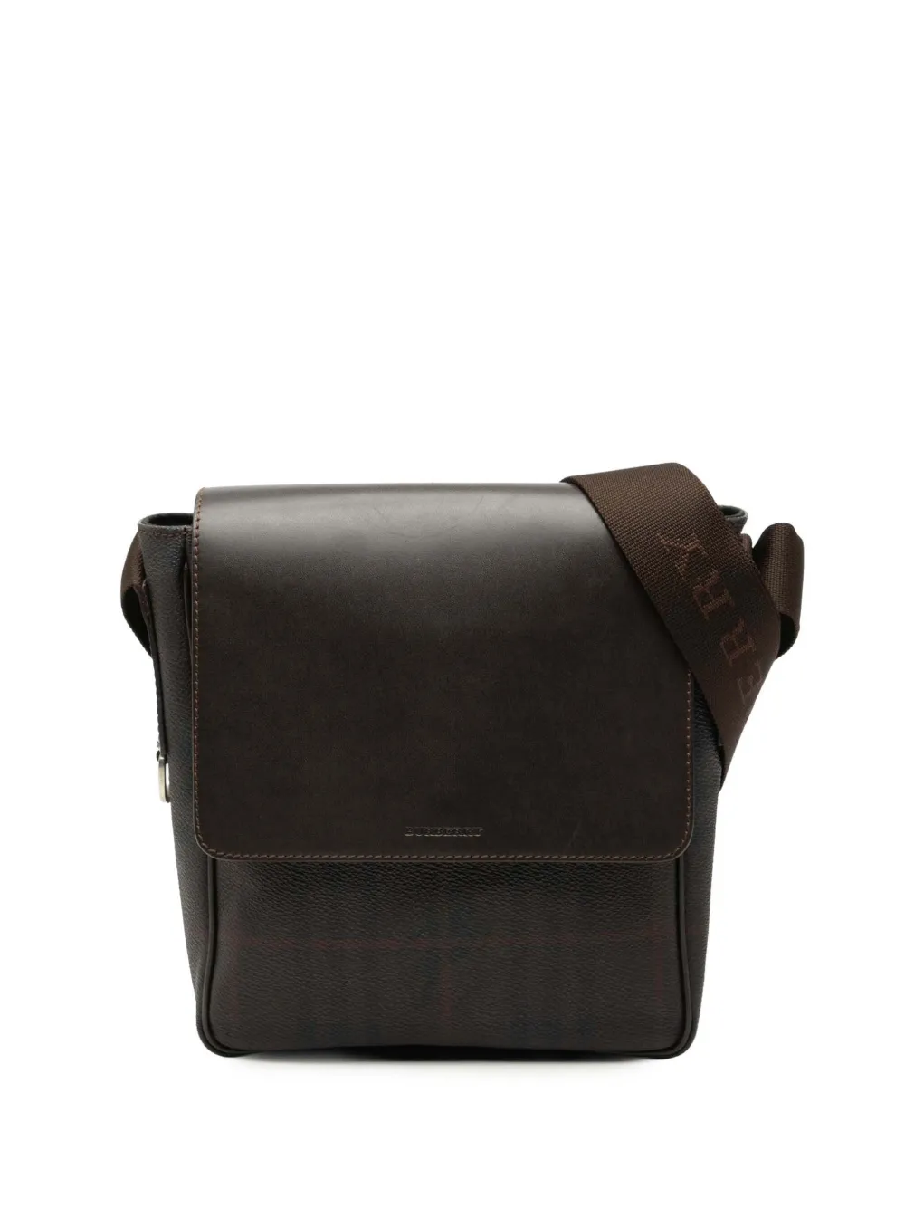 Burberry Pre-Owned Borsa a tracolla Smoke Check in pelle e tela cerata 2000-2017 - Marrone