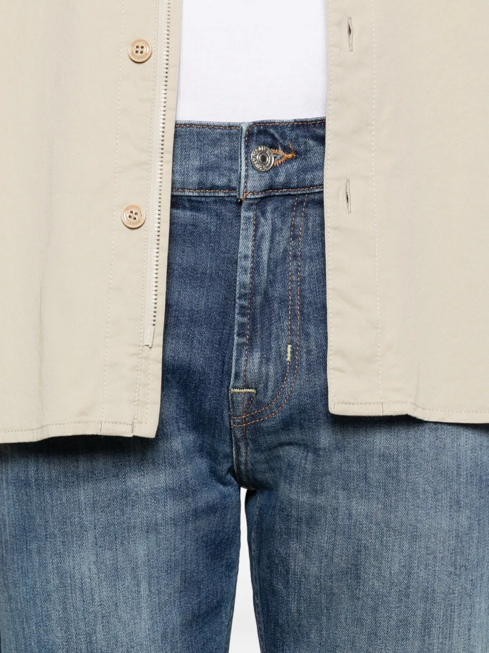7 For All Mankind Jeans met knoopsluiting Blauw