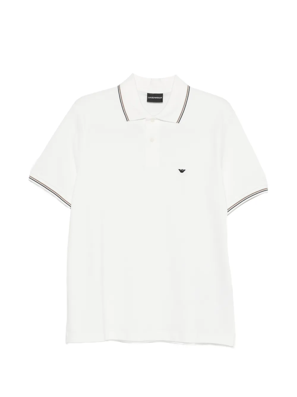 Emporio Armani stripe-trim polo shirt - Weiß