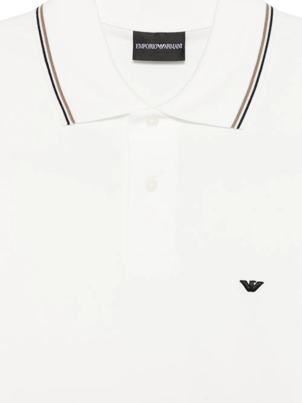 Emporio Armani Poloshirt met gestreepte afwerking Wit