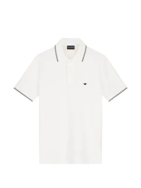 Emporio Armani playera tipo polo con ribete de rayas