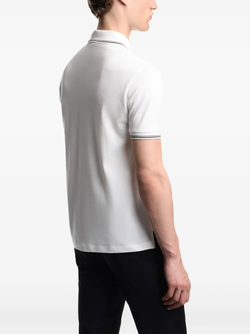 Emporio Armani Poloshirt met gestreepte afwerking Wit