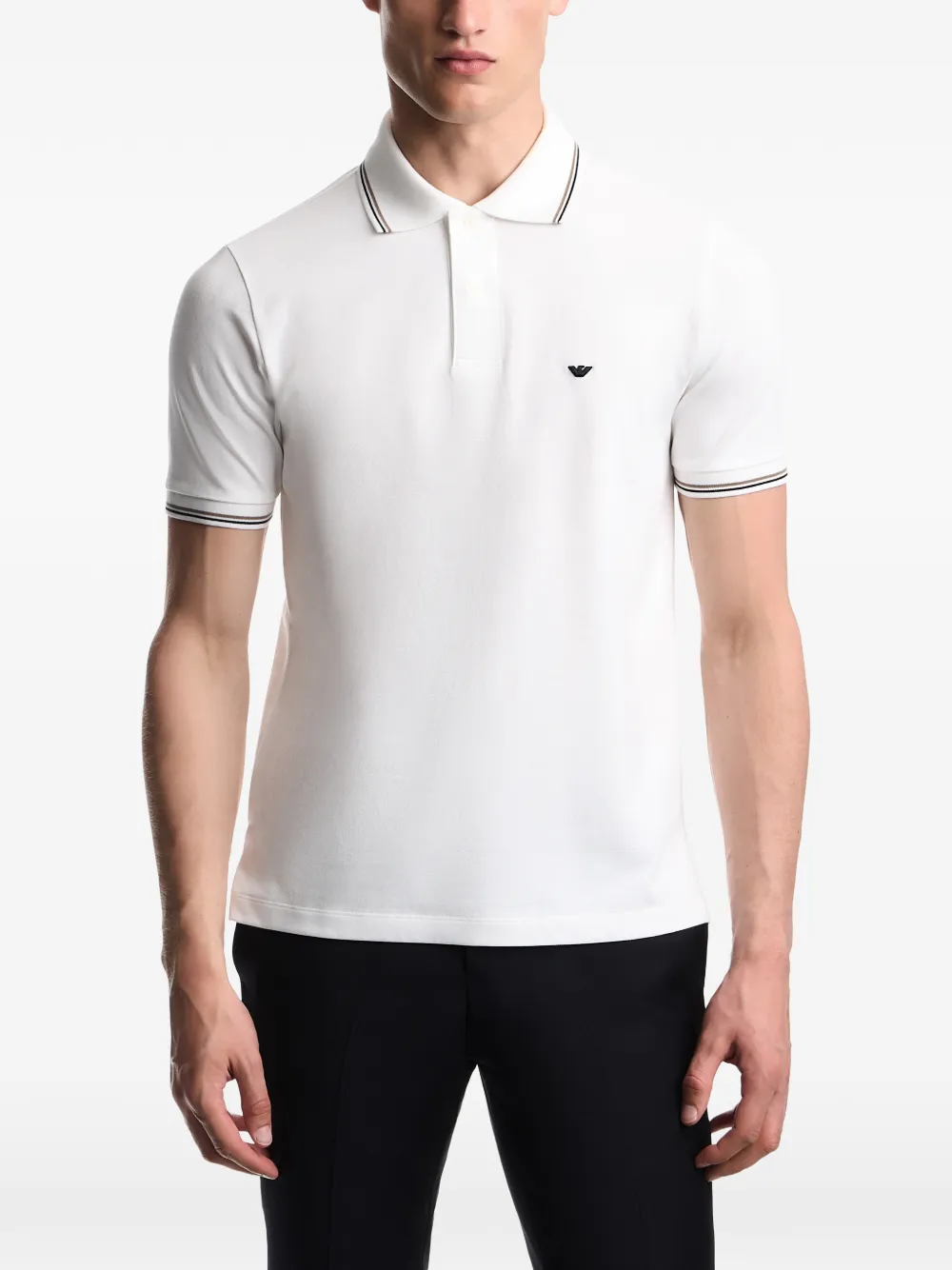 Emporio Armani Poloshirt met gestreepte afwerking Wit