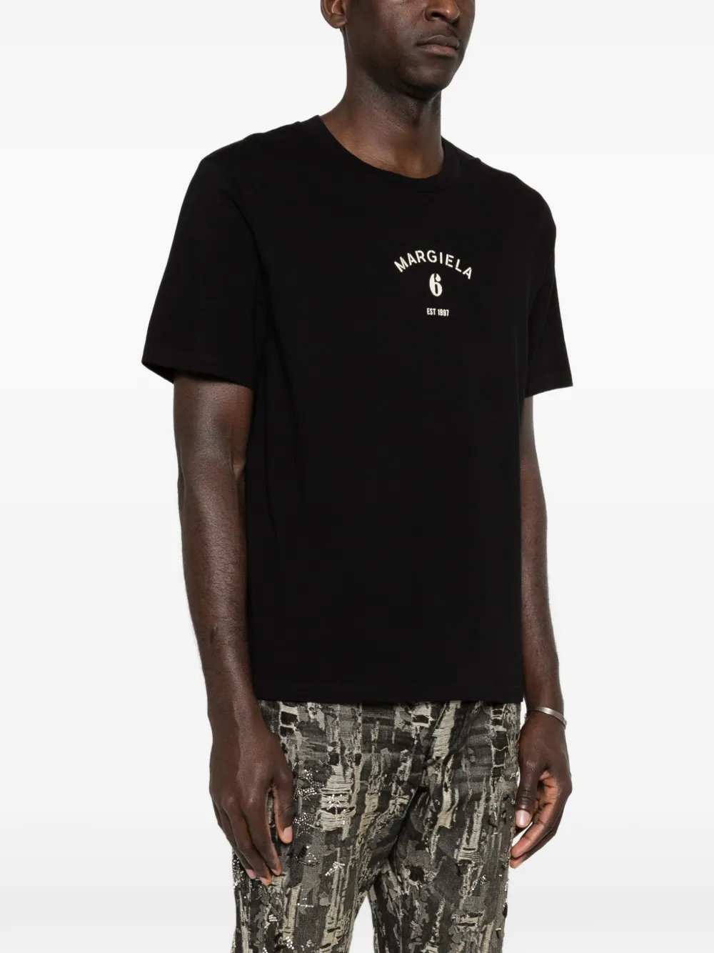 MM6 Maison Margiela mannequin print jersey T-shirt Zwart