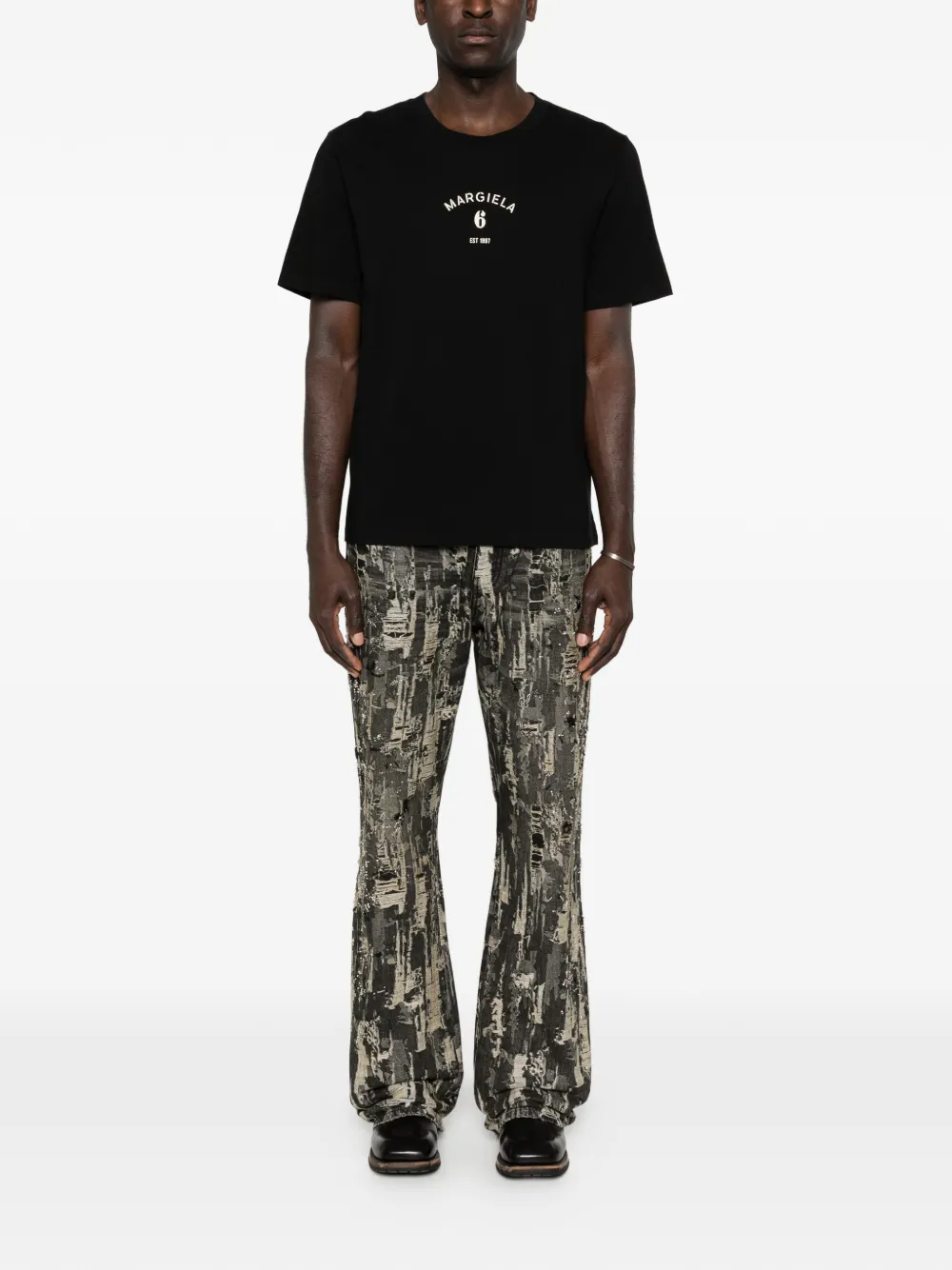 MM6 Maison Margiela mannequin print jersey T-shirt Zwart