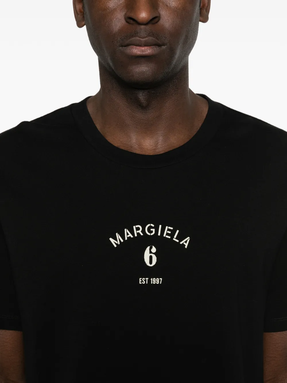 MM6 Maison Margiela mannequin print jersey T-shirt Zwart