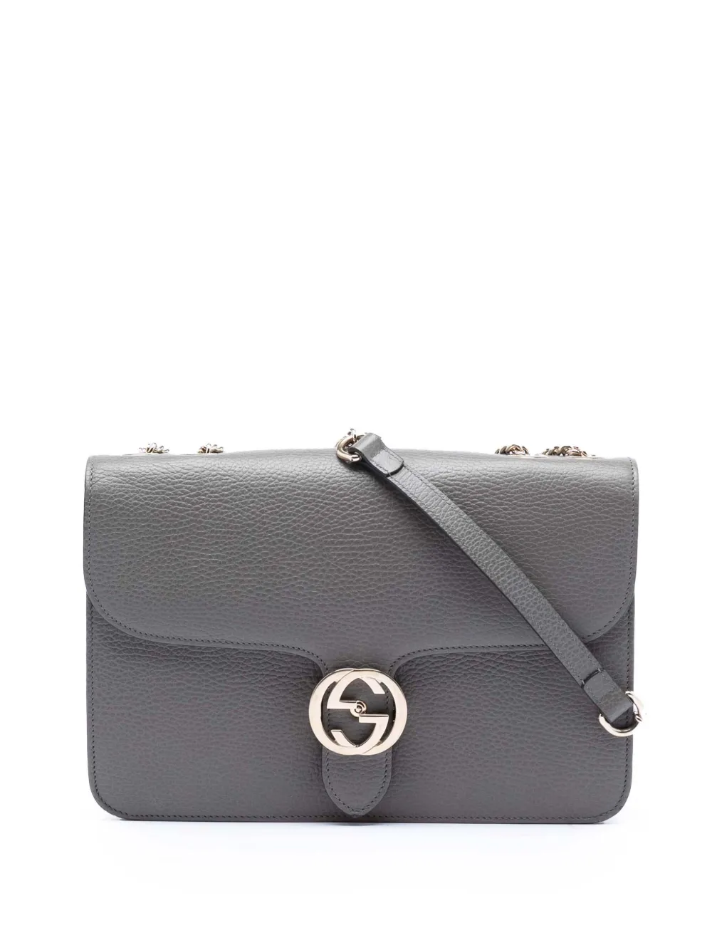 Gucci Pre-Owned 2016-2026 Medium Dollar Calfskin Interlocking G crossbody bag - Grigio
