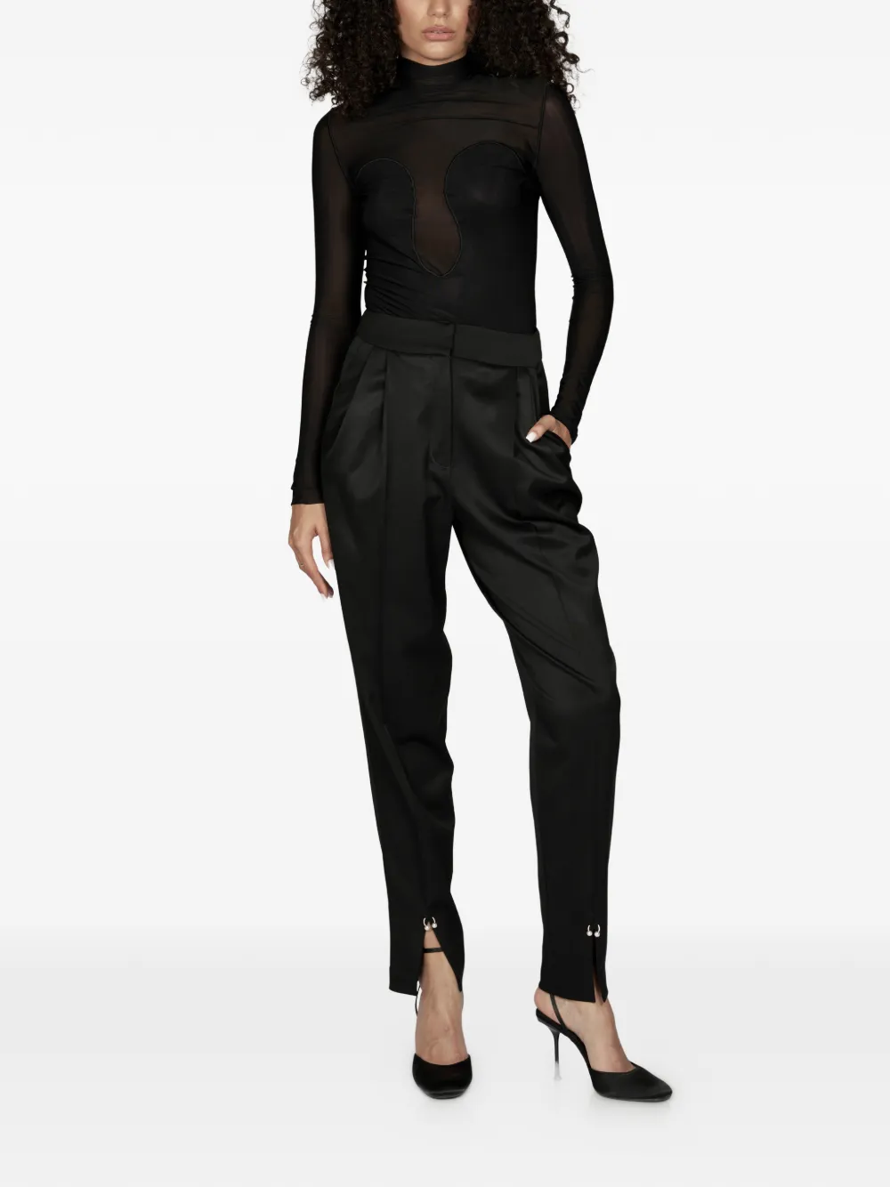  Mia Peculiar Wool Tailored Trousers - Black 