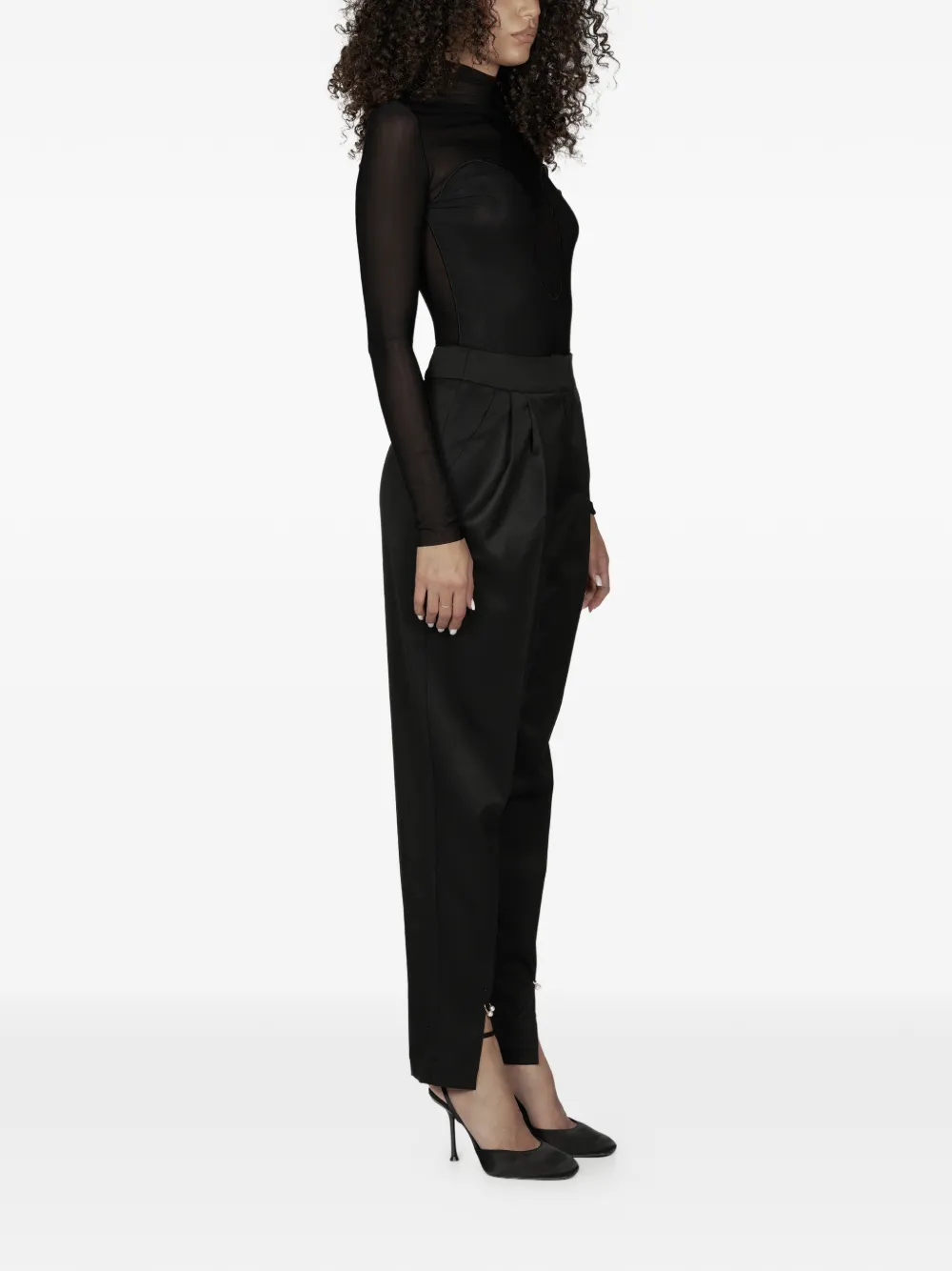  Mia Peculiar Wool Tailored Trousers - Black 