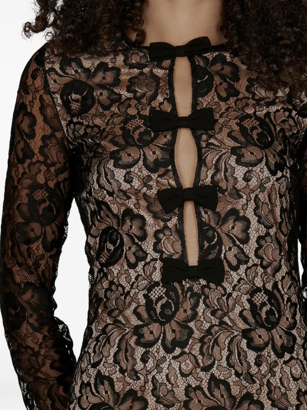 Lace Bows Mini Dress