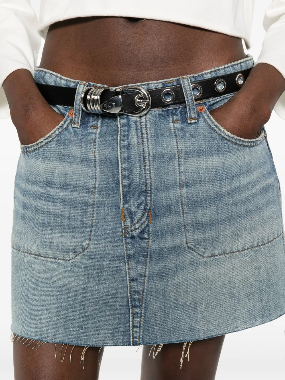 RE DONE The Rewind denim rok Blauw
