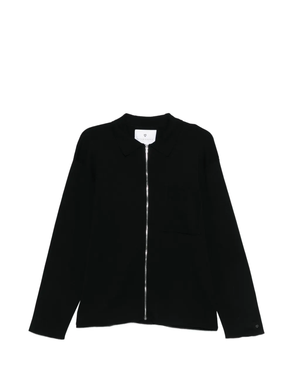 SEVEN GAUGE zip front cardigan - Black