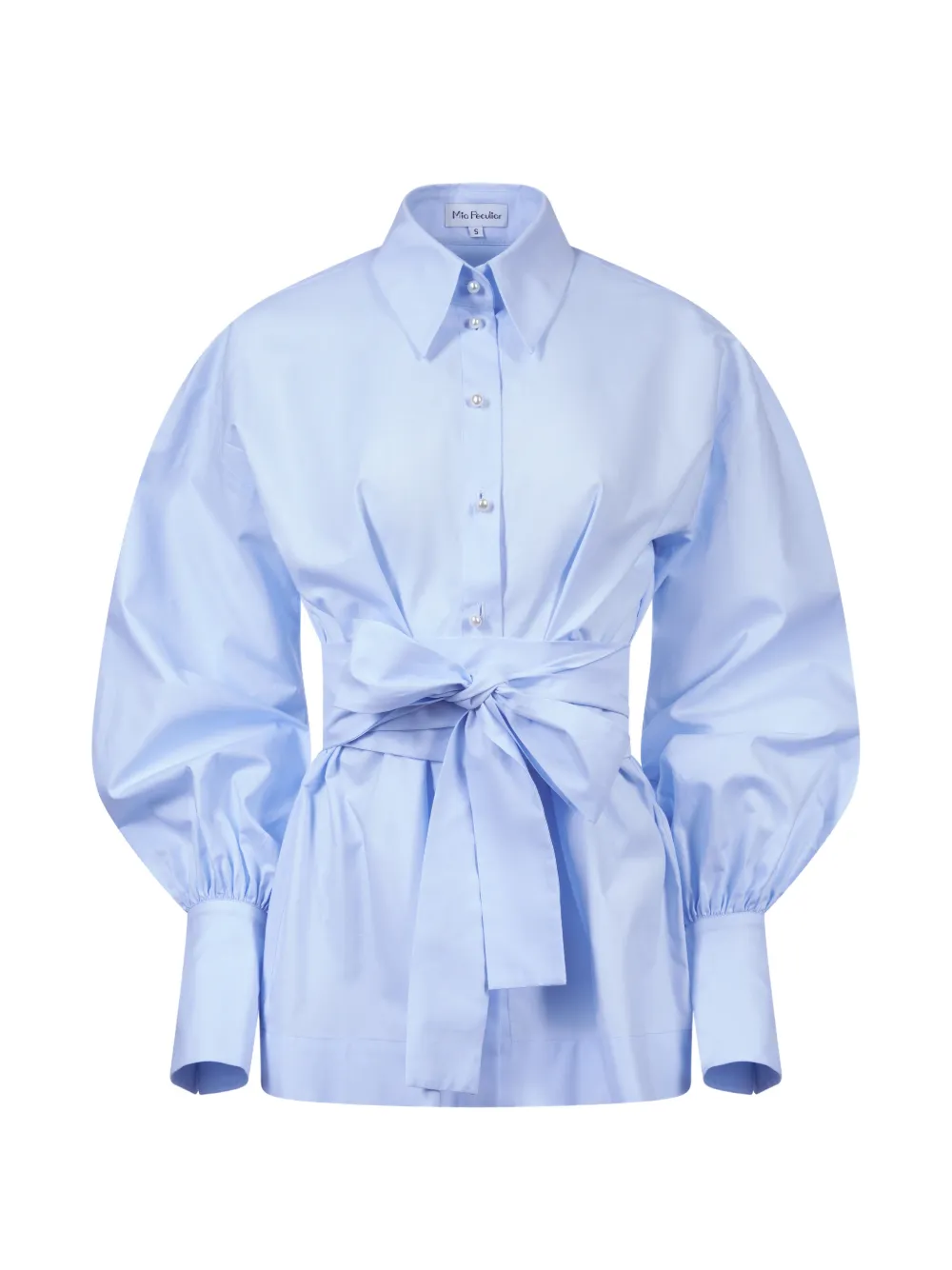 Mia Peculiar balloon sleeve shirt - Blu
