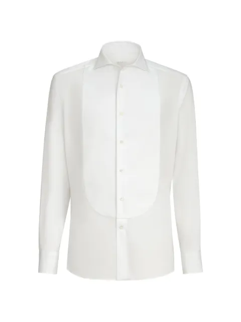 Brunello Cucinelli Sea Island cotton twill basic fit shirt with point collar and pleated bib and cuffs