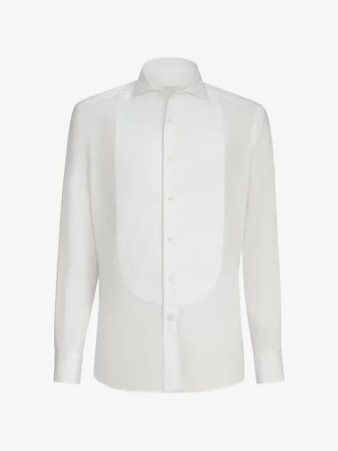 Brunello Cucinelli camisa Sea Island de algodón y sarga con cuello en punta