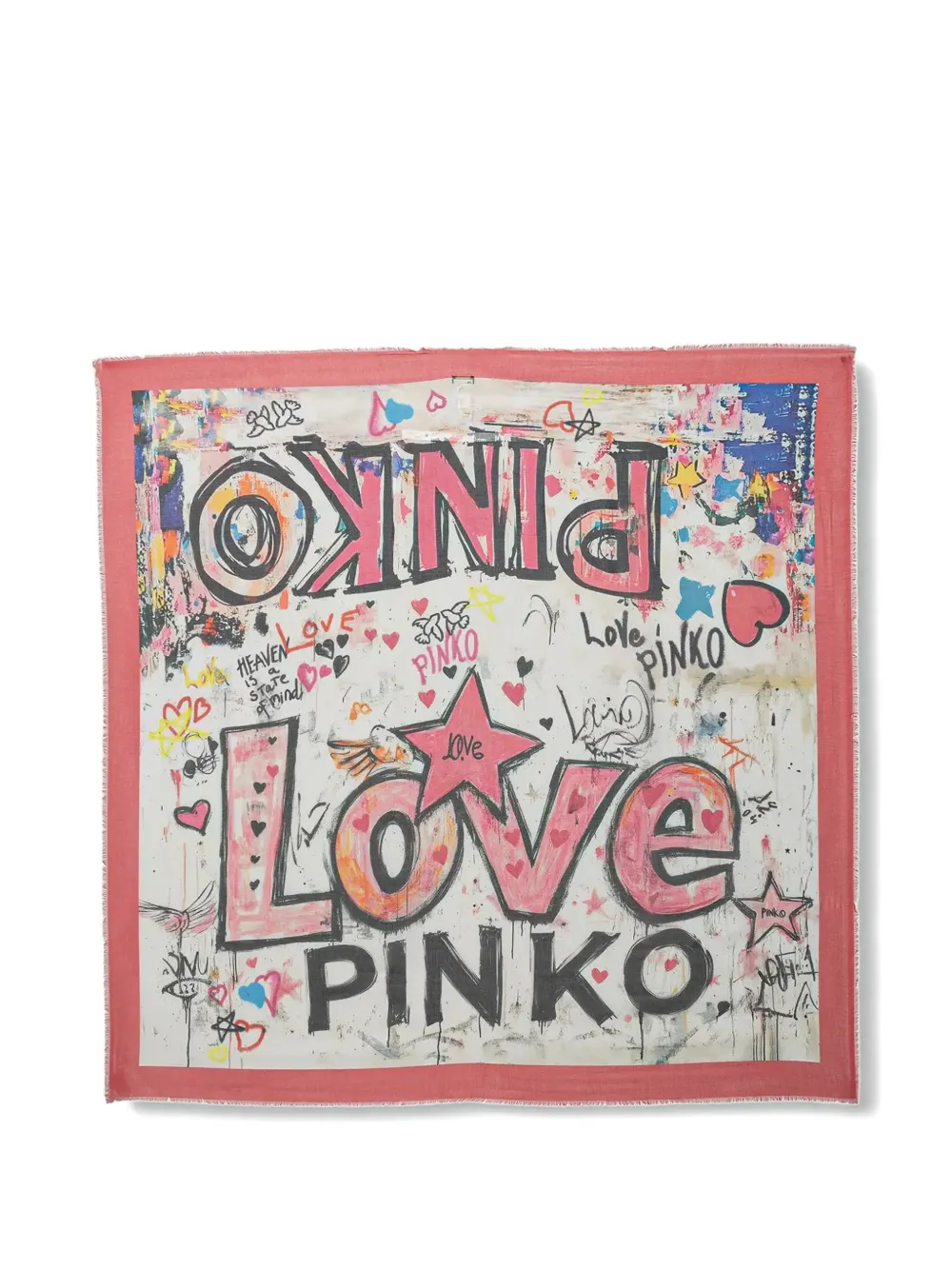 PINKO logo-print scarf - Toni neutri