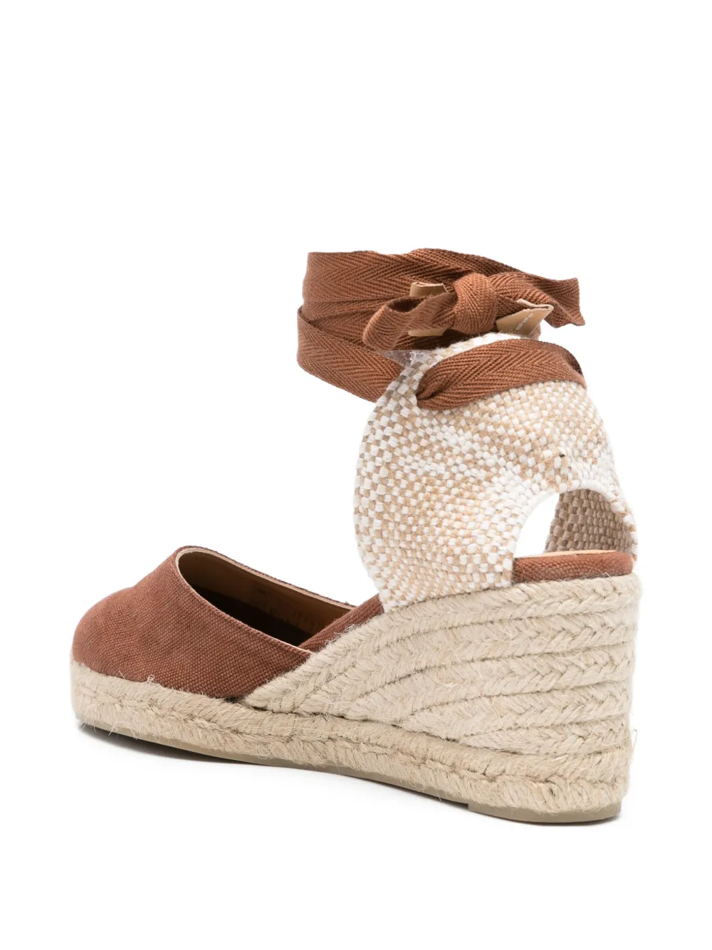 Castañer Espadrilles met enkelbandjes en hak Bruin
