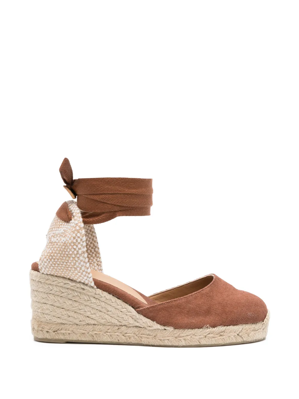 Castañer Espadrilles met enkelbandjes en hak Bruin