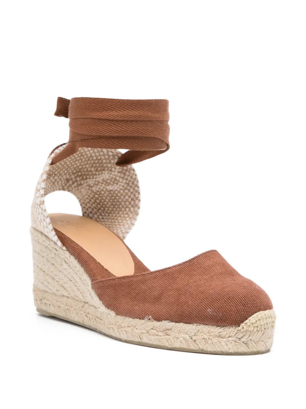 Castañer Espadrilles met enkelbandjes en hak Bruin