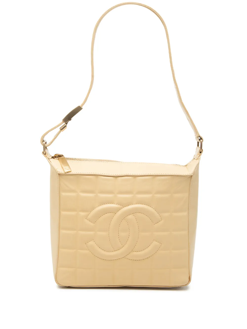 CHANEL Pre-Owned 2002-2003 CC Chocolate Bar Lambskin shoulder bag - Marrone