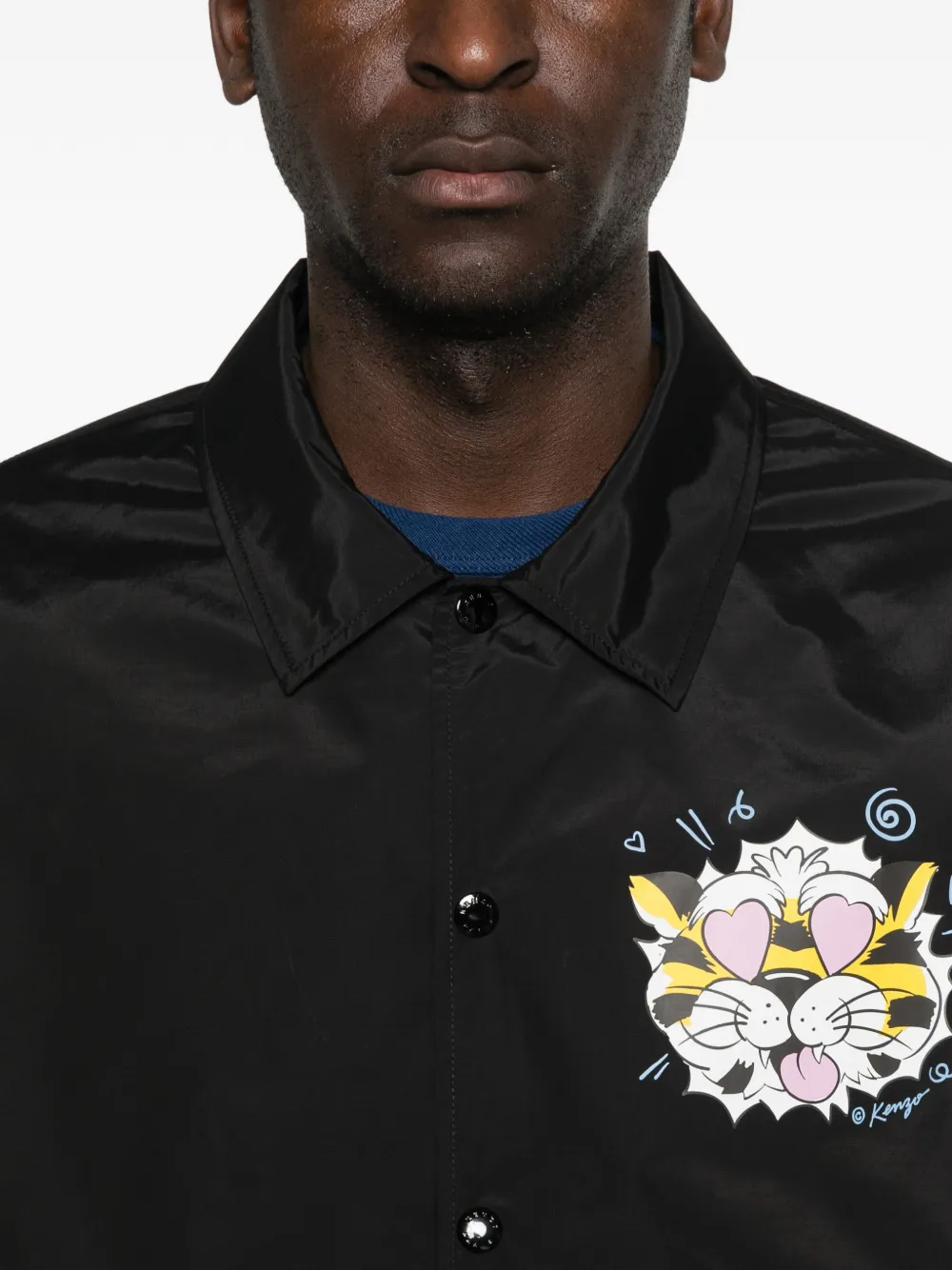Kenzo Shirtjack met knopen Zwart
