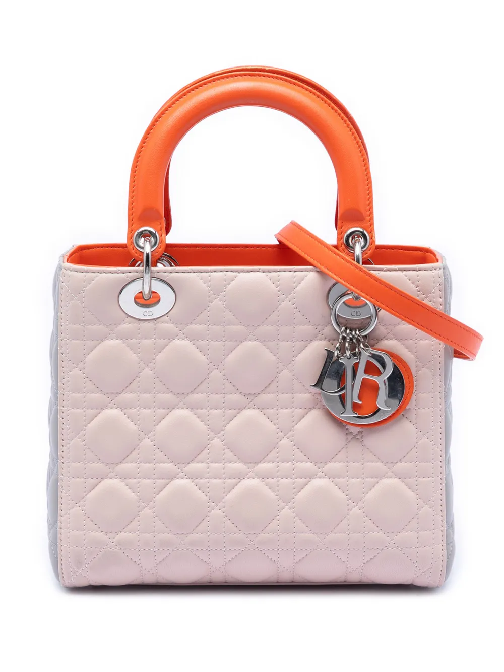 Christian Dior Pre-Owned Borsa a tracolla Lady Dior media in pelle di agnello con motivo Cannage 2014 - Rosa