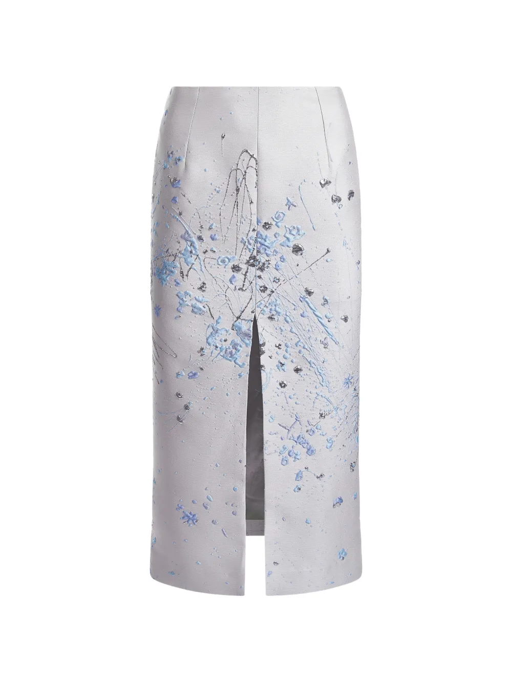 Mia Peculiar brocade split midi skirt - Grigio