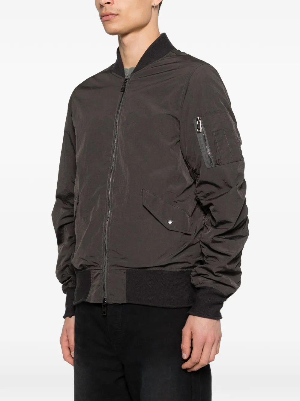  Giorgio Brato Zip-up Bomber Jacket - Grey 