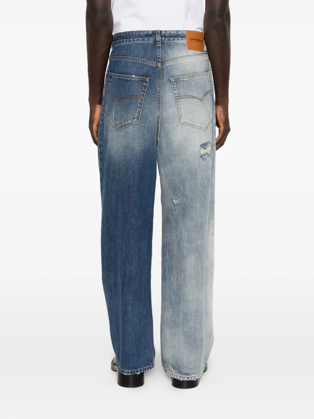 VETEMENTS gerafelde jeans Blauw