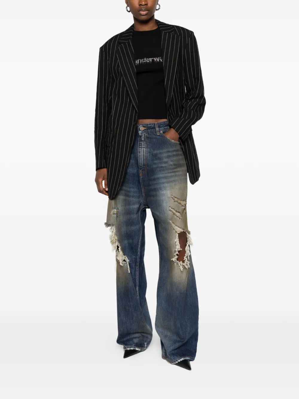  Vetements Distressed Ripped Jeans - Blue 