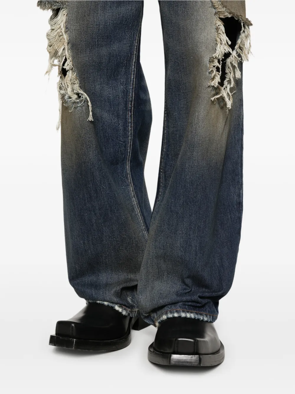 VETEMENTS Gerafelde jeans Blauw