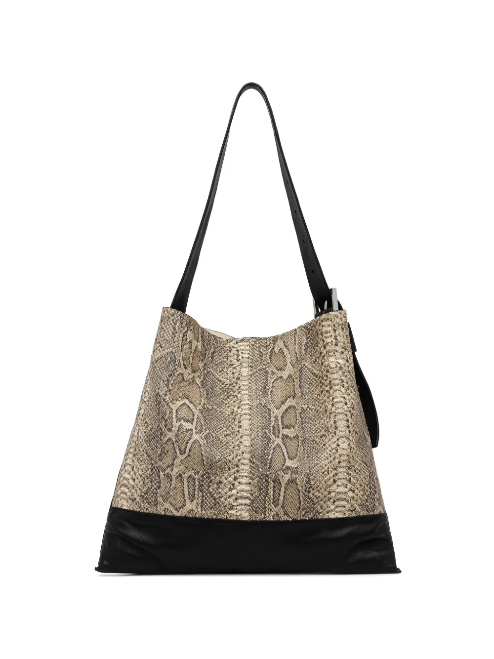 AllSaints Asha snakeskin buckle shoulder bag - Toni neutri