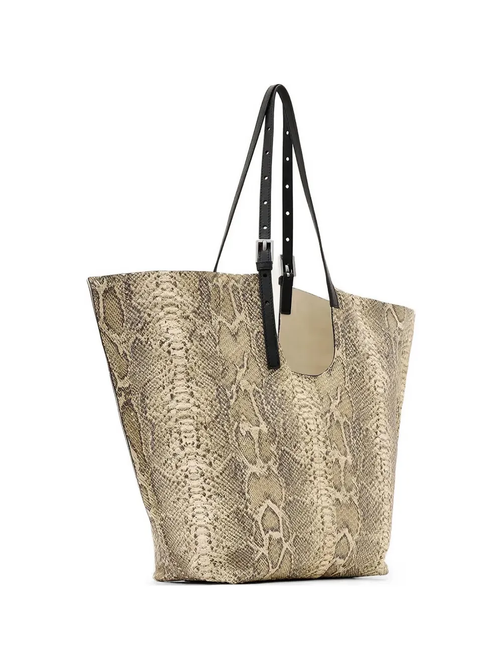 AllSaints Ara snakeskin buckle tote bag - Toni neutri