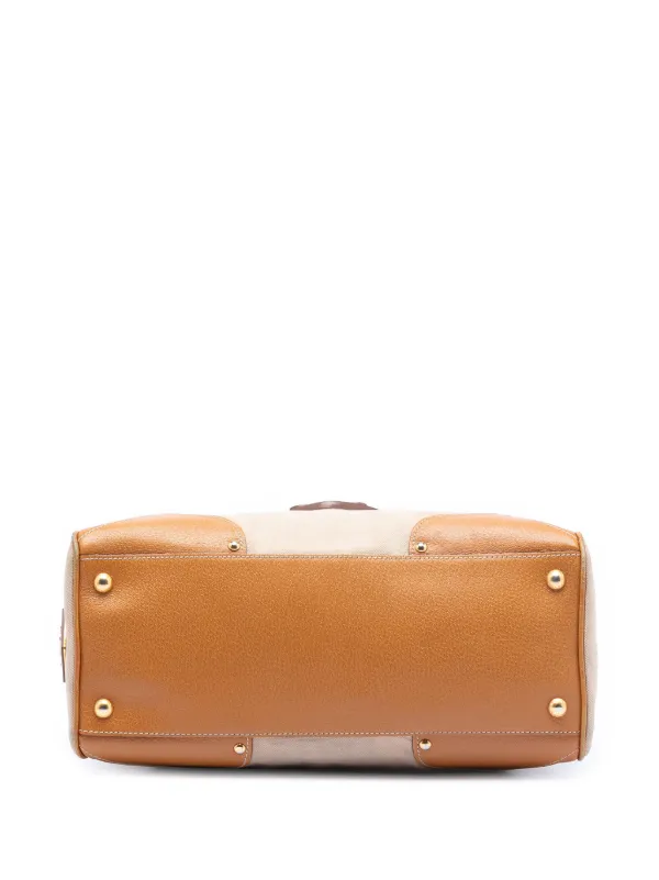 Prada Pre-Owned 2000-2025 Cinghiale Trimmed Canapa Top Handle Bag