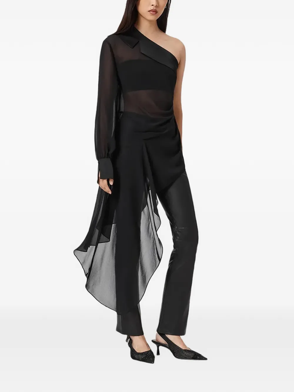 Allsaints Anaya One-shoulder Top - Black 