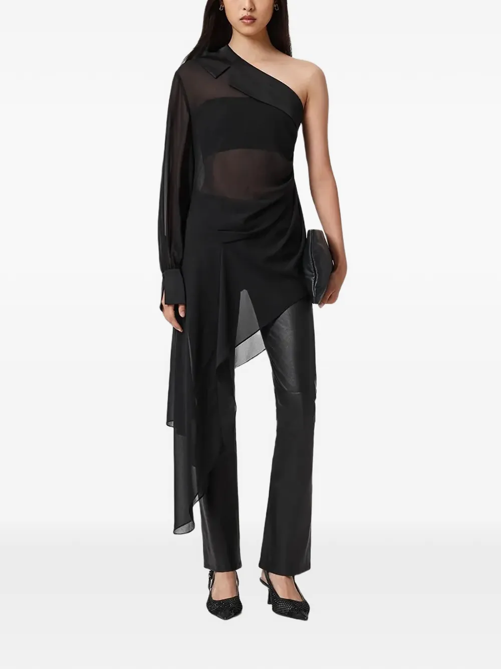  Allsaints Anaya One-shoulder Top - Black 