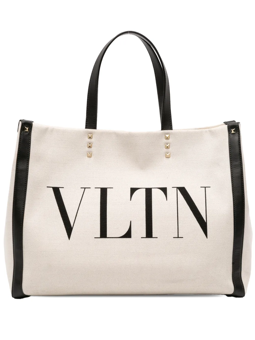 Valentino Garavani Pre-Owned 2018 Medium Canvas Rockstud VLTN Tote satchel - Nero