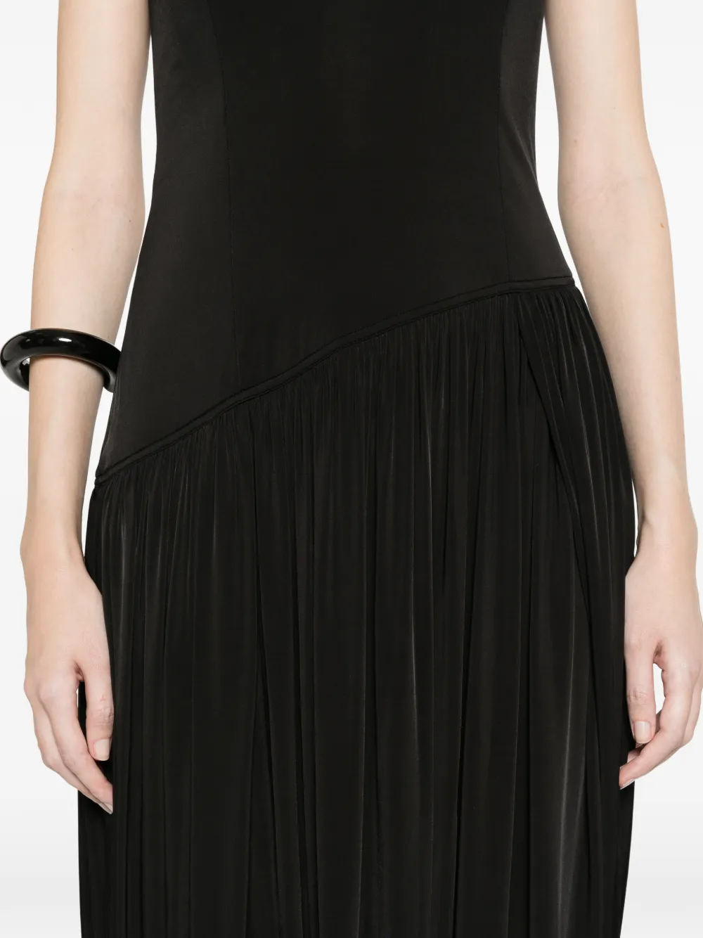 Ferragamo Strapless geplooide jurk Zwart