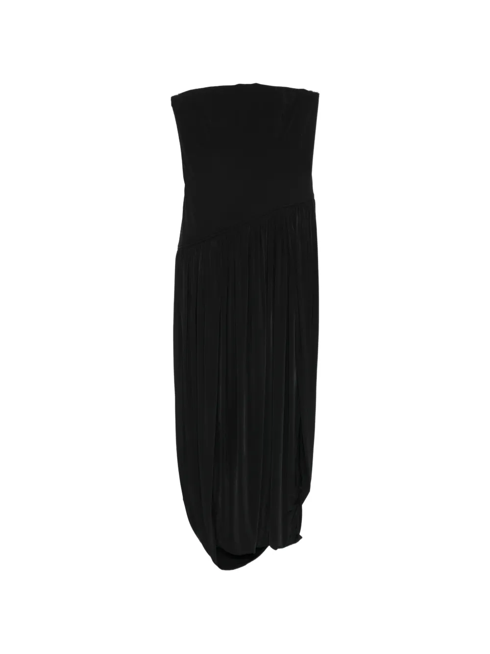 Ferragamo strapless pleated dress - Nero