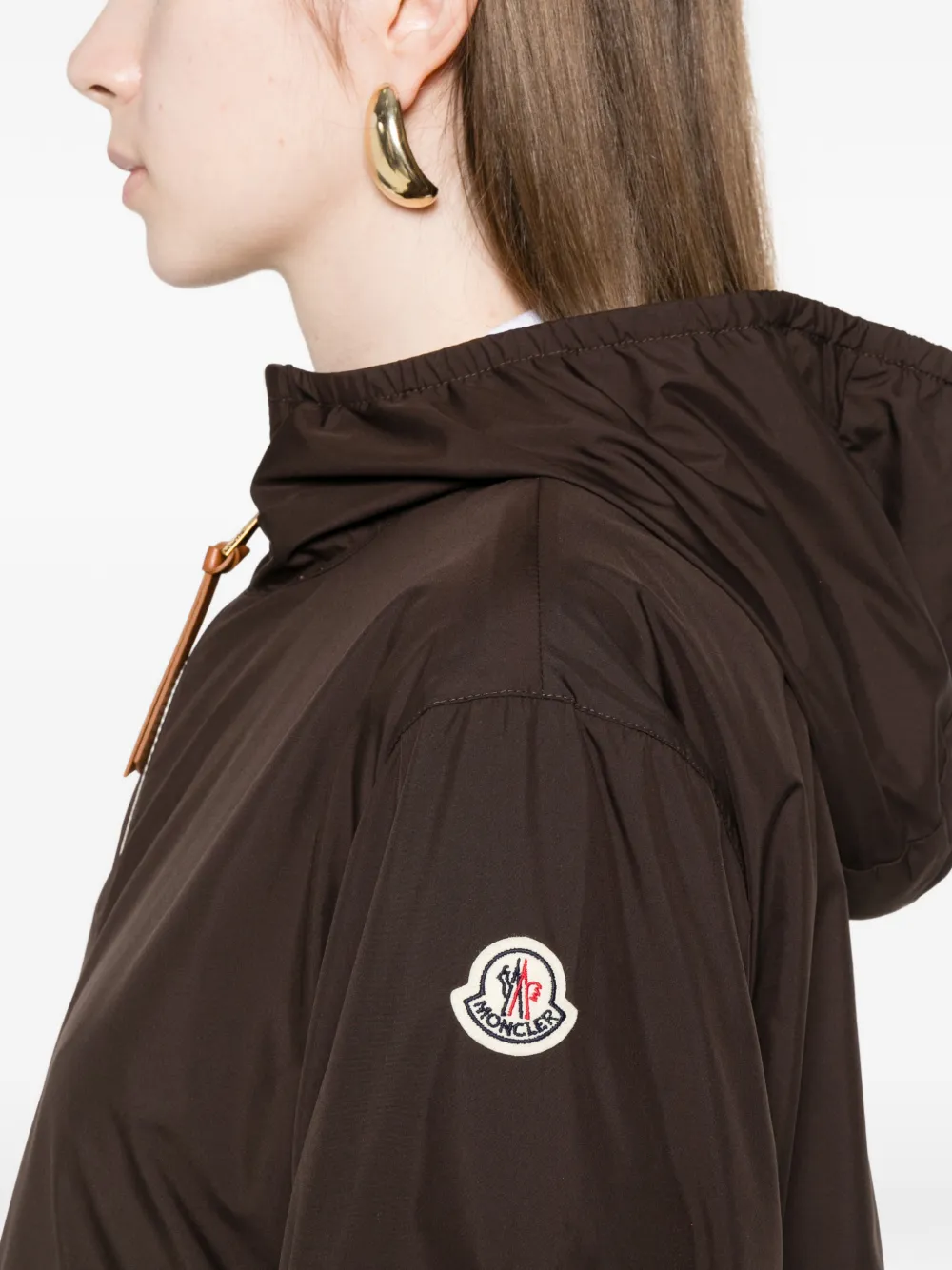 Moncler Bomberjack met capuchon Bruin
